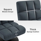 Swivel Accent Chairs, Modern Leisure Chairs for Living Room, Upholstered Armless Chair, Leathaire Fabric 4380
