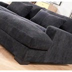 Luxe Sleeper Sofa with Soft Corduroy Upholstery Double Chaise Design Convertible to Twin Size Bed Extra Large
