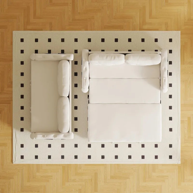 66.2  Queen Pull Out Sofa Bed with Storage and 2 Soft Pillows