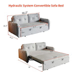 66.2  Queen Pull Out Sofa Bed with Storage and 2 Soft Pillows