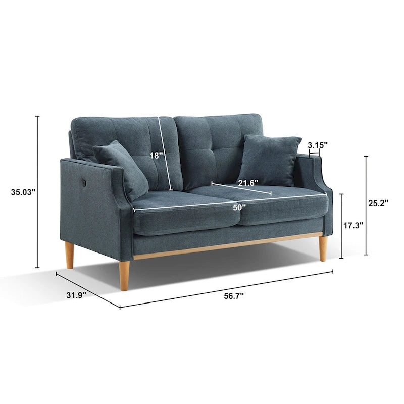 2 Seater Loveseat,USB Charge