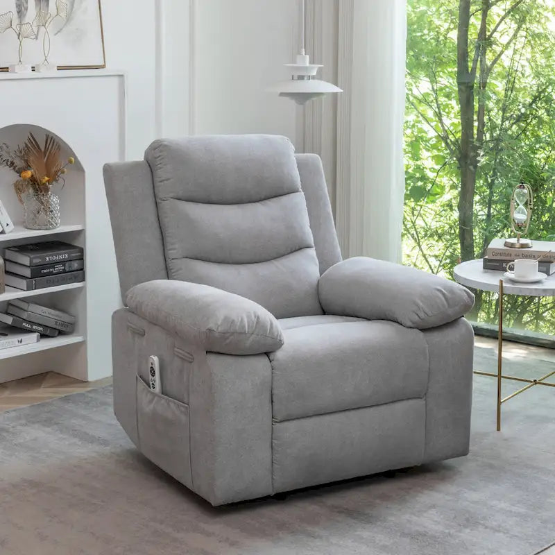 Electric recliner with seat heating and adjustable massage function