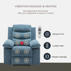 Electric recliner with seat heating and adjustable massage function