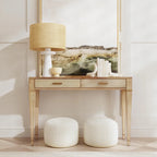 2 Drawer 46  Burl Wood Console Table