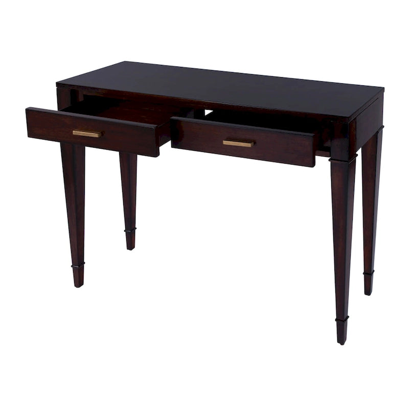 2 Drawer 46  Burl Wood Console Table