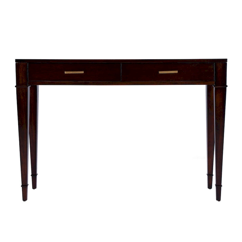 2 Drawer 46  Burl Wood Console Table