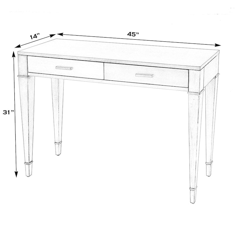 2 Drawer 46  Burl Wood Console Table