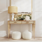 2 Drawer 46  Burl Wood Console Table