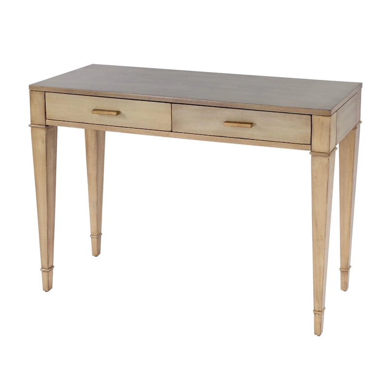2 Drawer 46  Burl Wood Console Table