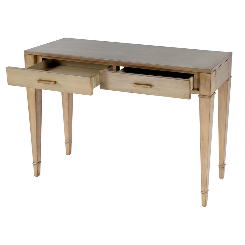 2 Drawer 46  Burl Wood Console Table