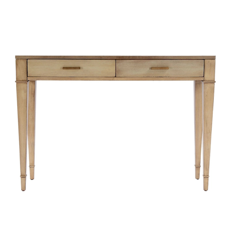 2 Drawer 46  Burl Wood Console Table