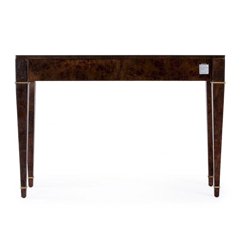 2 Drawer 46  Burl Wood Console Table