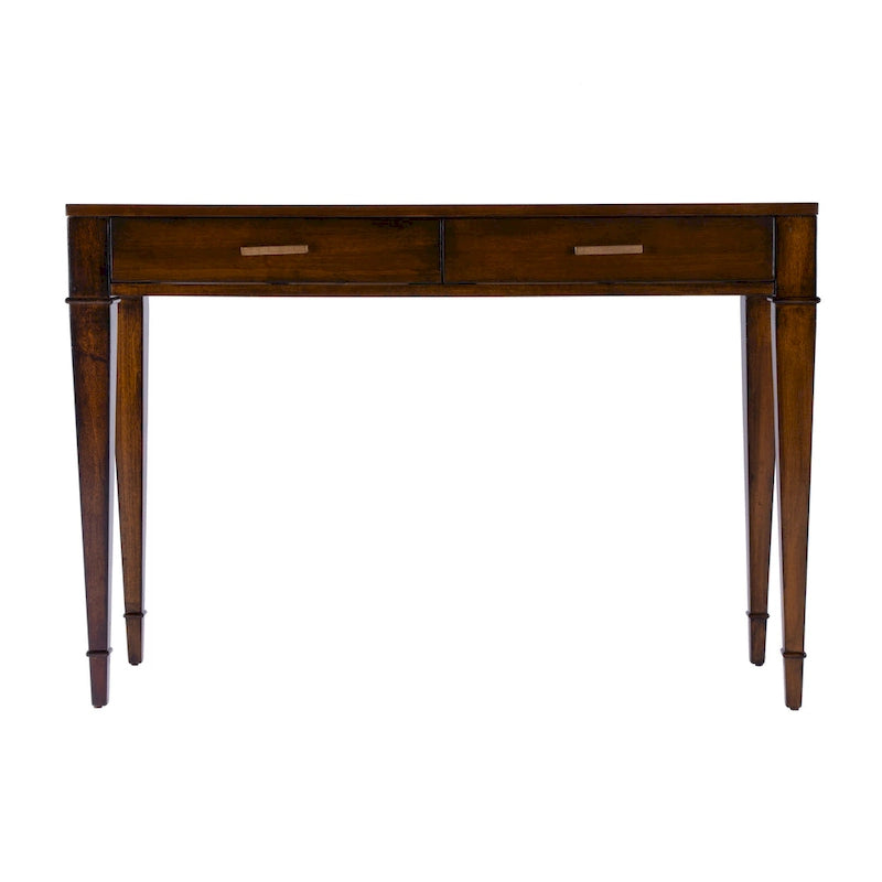 2 Drawer 46  Burl Wood Console Table