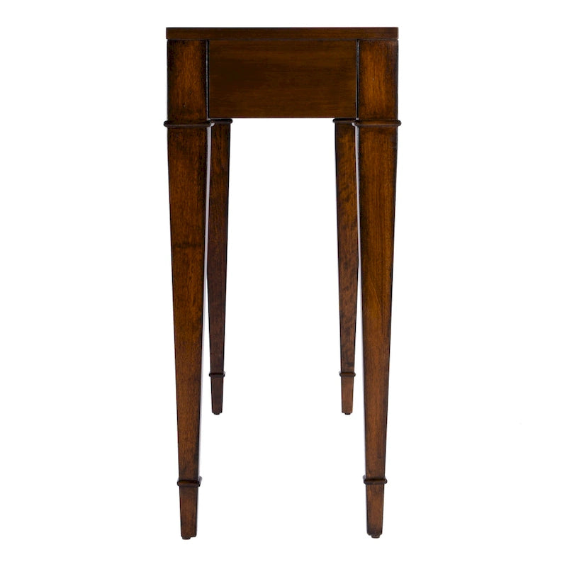 2 Drawer 46  Burl Wood Console Table