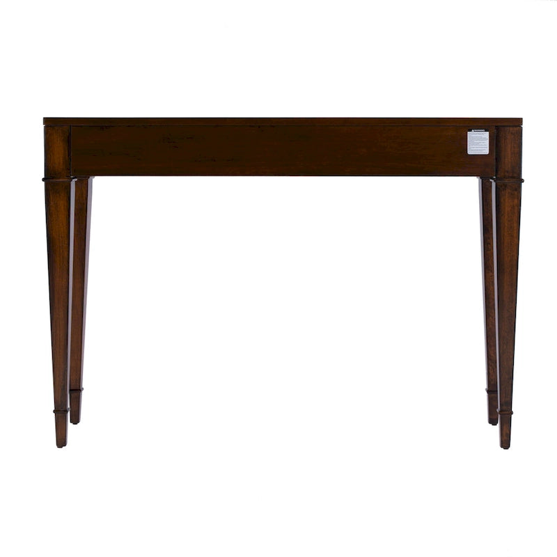 2 Drawer 46  Burl Wood Console Table