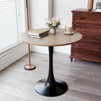 Round Dining Table, 31.5  Tulip Table Kitchen Dining Table 2-4 People with MDF Table Top & Pedestal Base, End Table