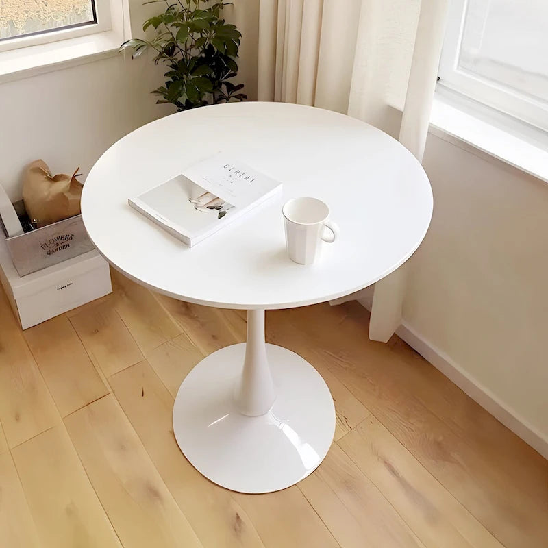 Round Dining Table, 31.5  Tulip Table Kitchen Dining Table 2-4 People with MDF Table Top & Pedestal Base, End Table