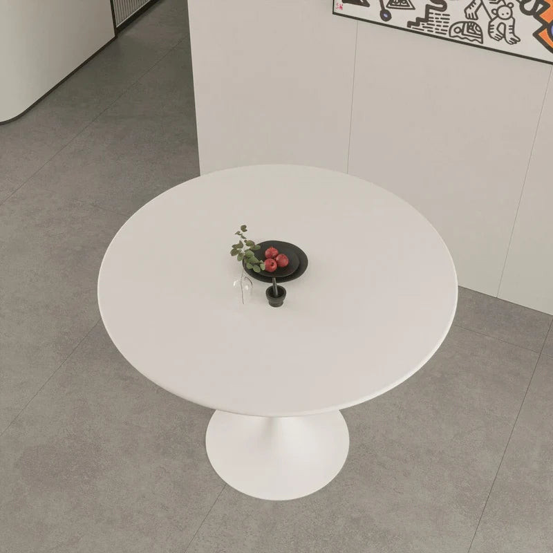 Round Dining Table, 31.5  Tulip Table Kitchen Dining Table 2-4 People with MDF Table Top & Pedestal Base, End Table