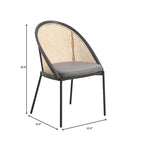 Urbane Modern Stylish Dining Chair with Leather Seat and Wicker Back for Dining Room & Kitchen