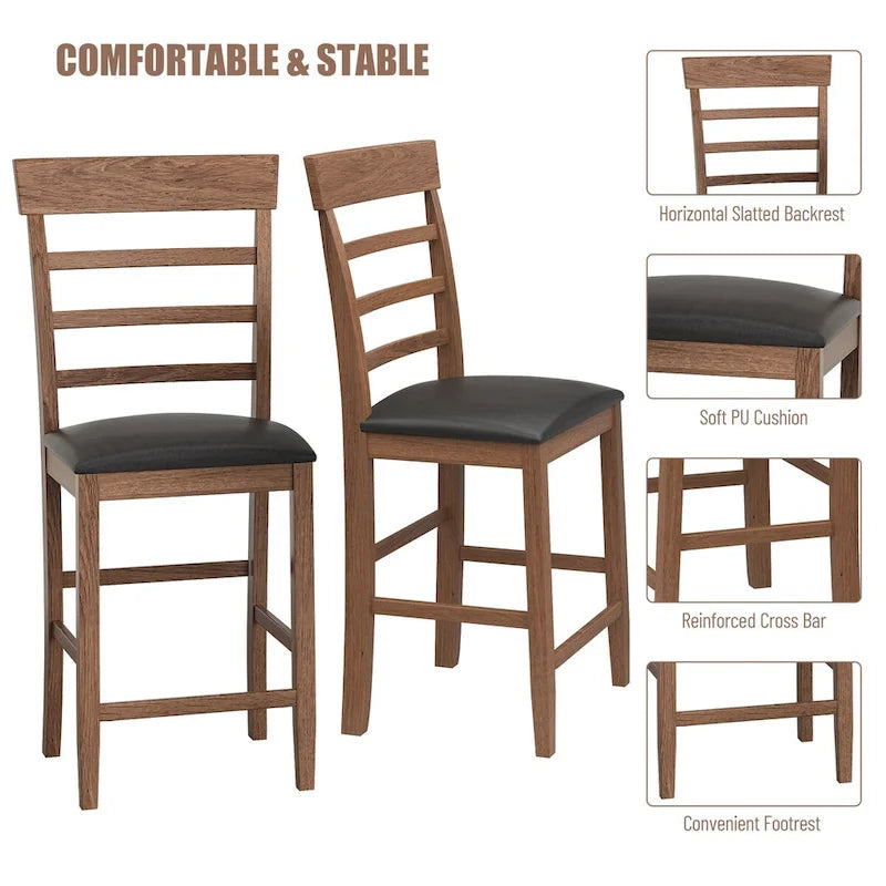 Round Counter Height Drop-Leaf Table