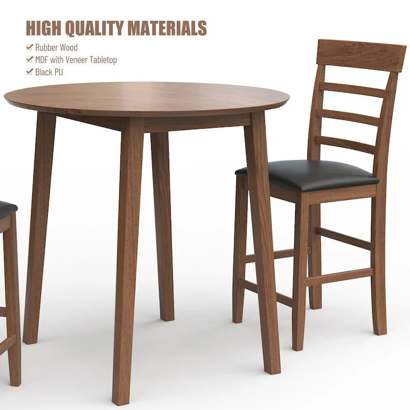 Round Counter Height Drop-Leaf Table