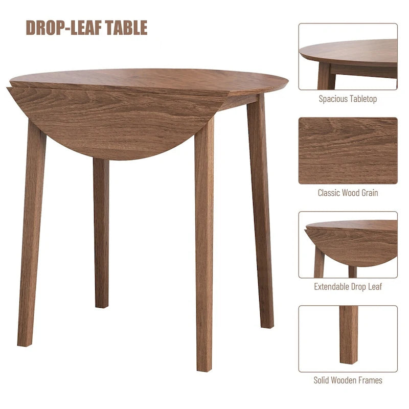 Round Counter Height Drop-Leaf Table