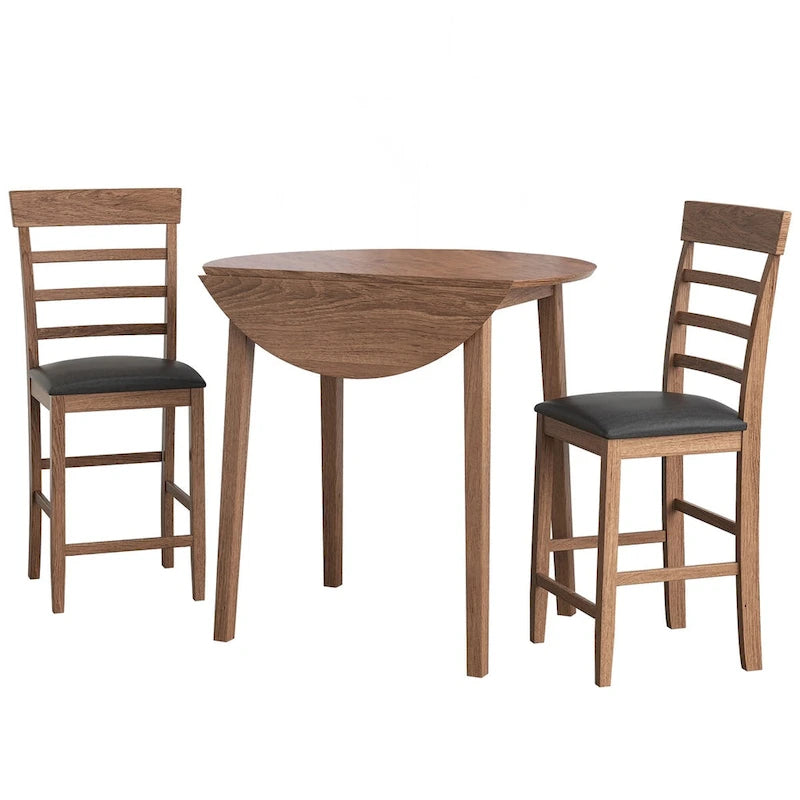 Round Counter Height Drop-Leaf Table