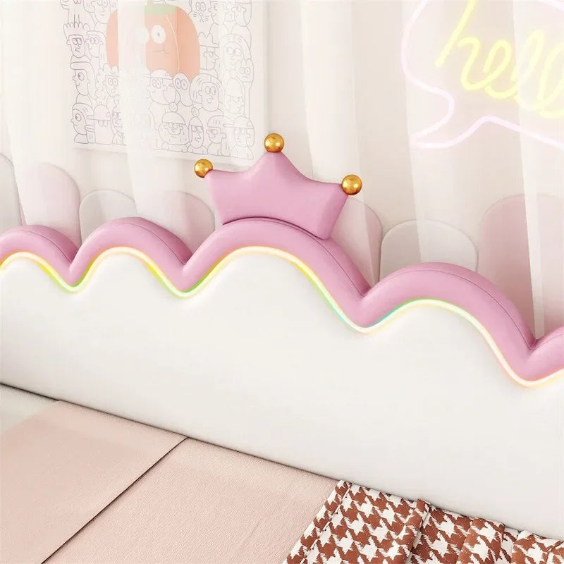 Twin Extending Daybed with LED Lights,Upholstered Princess Daybed