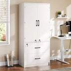 68 H Large Heavy Duty Wood File Cabinets 2-Drawer Storage Cabinet with Lock and Adjustable Shelves