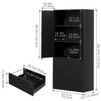 68 H Large Heavy Duty Wood File Cabinets 2-Drawer Storage Cabinet with Lock and Adjustable Shelves