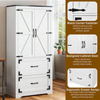 68 H Large Heavy Duty Wood File Cabinets 2-Drawer Storage Cabinet with Lock and Adjustable Shelves