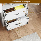 68 H Large Heavy Duty Wood File Cabinets 2-Drawer Storage Cabinet with Lock and Adjustable Shelves