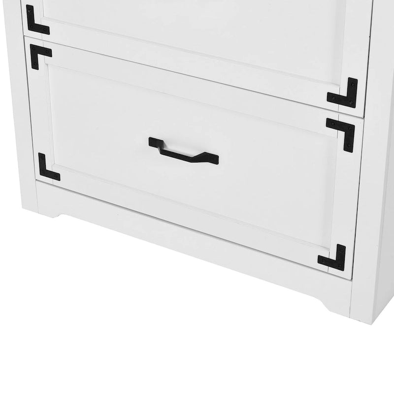 68 H Large Heavy Duty Wood File Cabinets 2-Drawer Storage Cabinet with Lock and Adjustable Shelves
