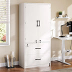 68 H Large Heavy Duty Wood File Cabinets 2-Drawer Storage Cabinet with Lock and Adjustable Shelves