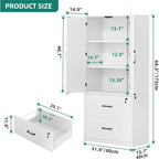 68 H Large Heavy Duty Wood File Cabinets 2-Drawer Storage Cabinet with Lock and Adjustable Shelves
