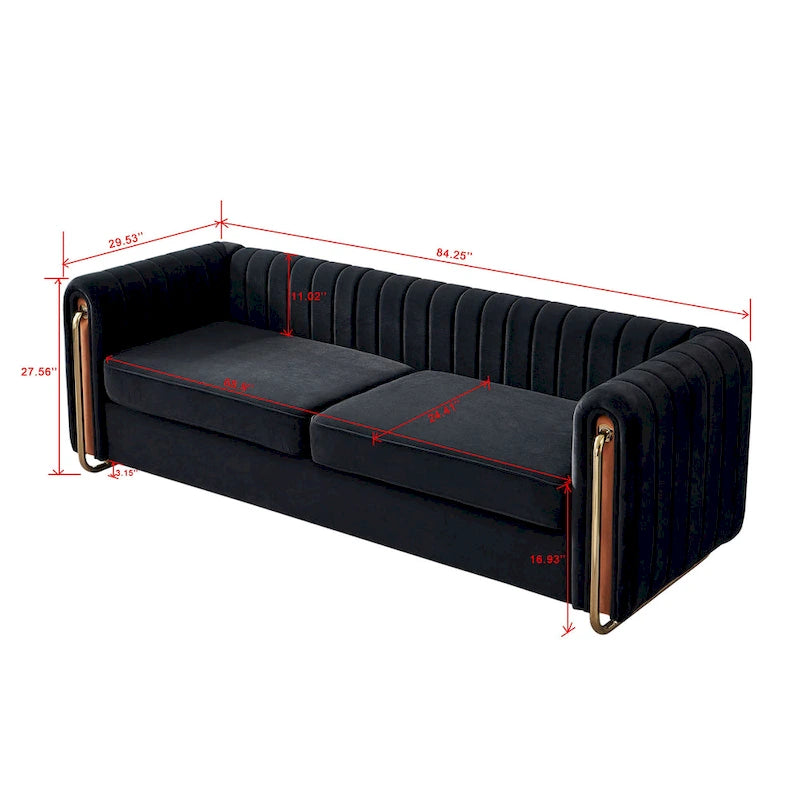 Contemporary Velvet Sofa Couch for Living Room