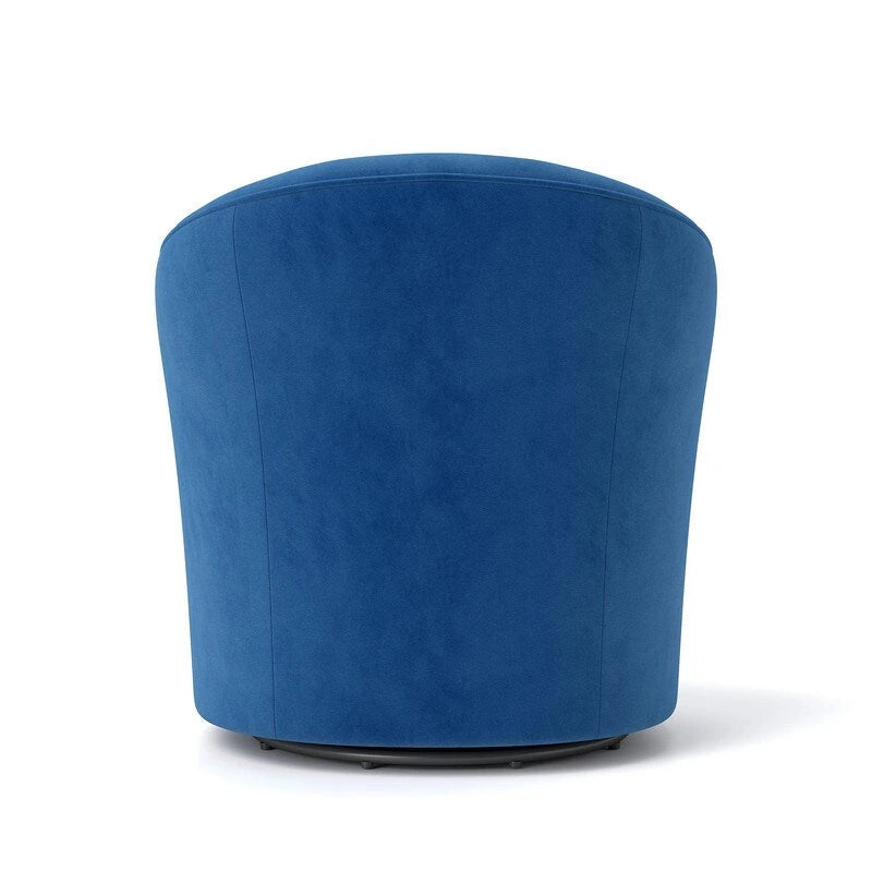 SEYNAR Modern Velvet Upholstered 360 Degree Swivel Barrel Chair with Button Tufted Back