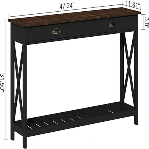 47  Farmhouse Console Table with Drawer for Entryway - 11.8 D x 47.19 W x 31.5 H