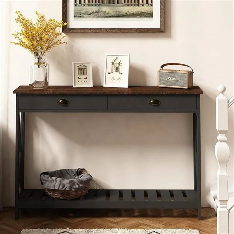 47  Farmhouse Console Table with Drawer for Entryway - 11.8 D x 47.19 W x 31.5 H