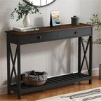 47  Farmhouse Console Table with Drawer for Entryway - 11.8 D x 47.19 W x 31.5 H