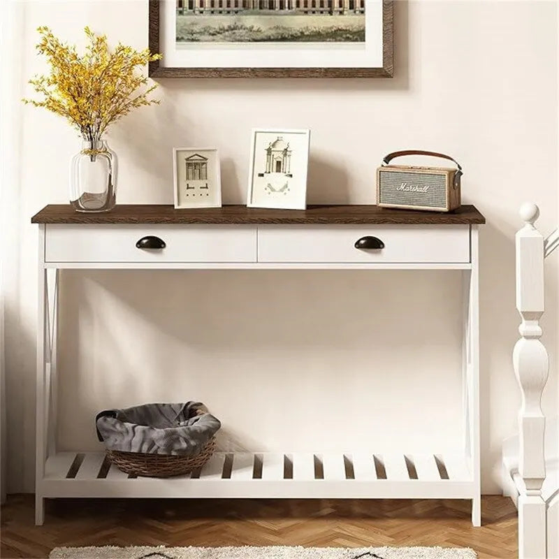 47  Farmhouse Console Table with Drawer for Entryway - 11.8 D x 47.19 W x 31.5 H