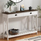 47  Farmhouse Console Table with Drawer for Entryway - 11.8 D x 47.19 W x 31.5 H