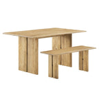 60  Wood Dining Table and Bench Set