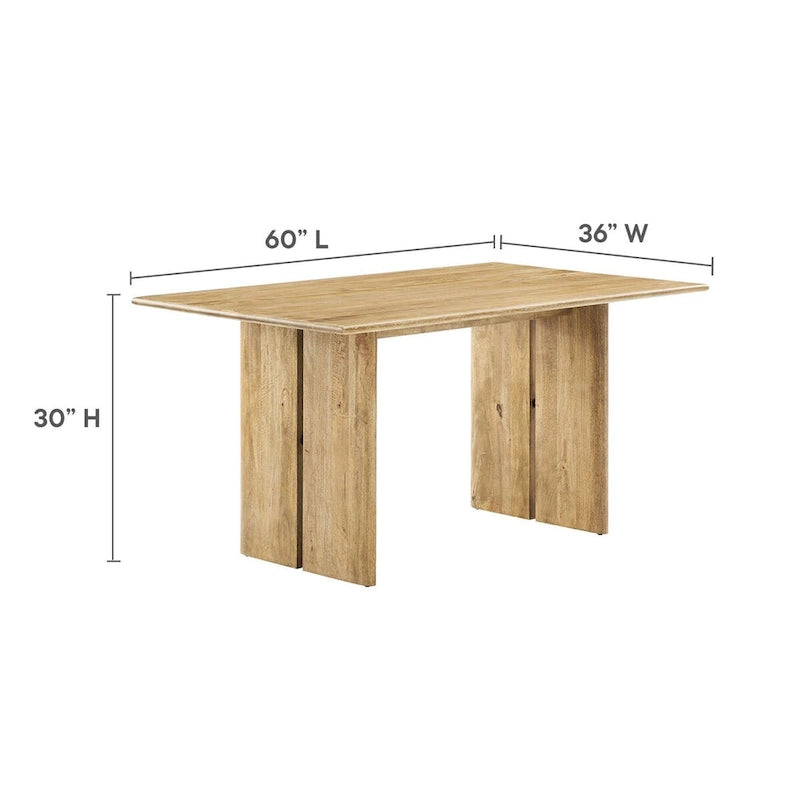 60  Wood Dining Table and Bench Set