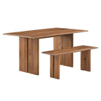 60  Wood Dining Table and Bench Set