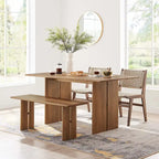 60  Wood Dining Table and Bench Set
