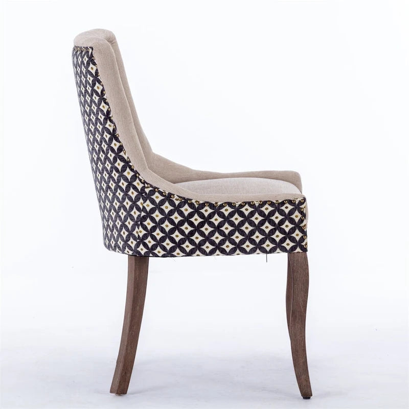 Ultra Side Dining Chair,Thickened Fabric Chairs w/Solid Wood Legs,2PCS