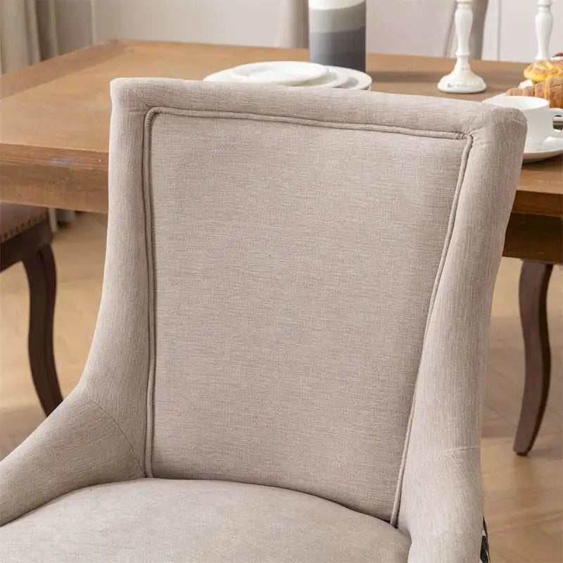 Ultra Side Dining Chair,Thickened Fabric Chairs w/Solid Wood Legs,2PCS