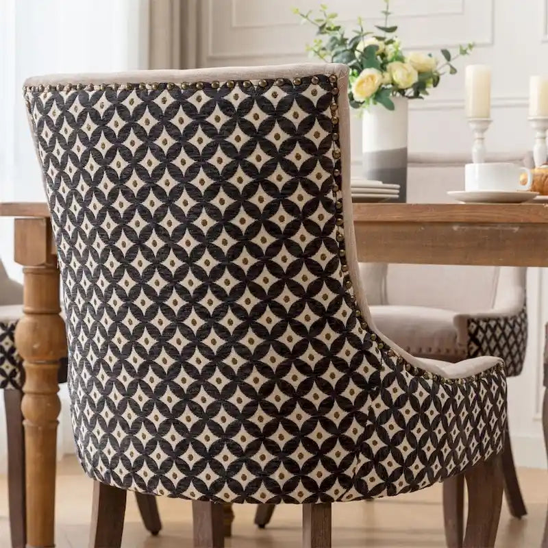 Ultra Side Dining Chair,Thickened Fabric Chairs w/Solid Wood Legs,2PCS