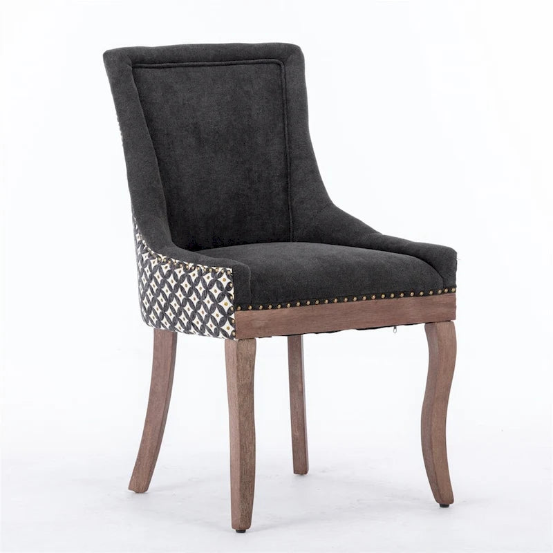 Ultra Side Dining Chair,Thickened Fabric Chairs w/Solid Wood Legs,2PCS